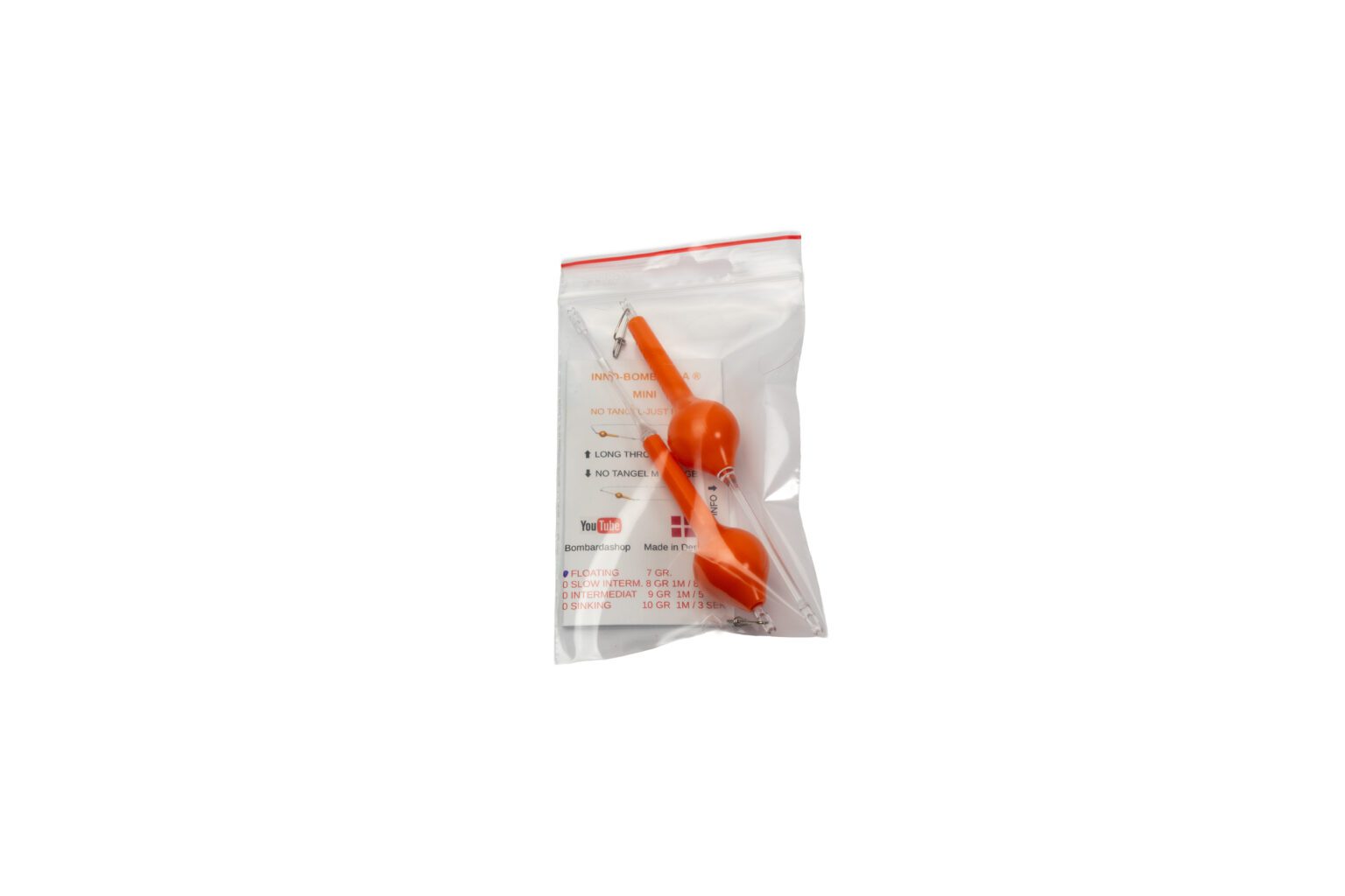 INNO-Bombarda® MINI Floating. 7 Gram . Orange. 2 Pak. - Bombardashop.com